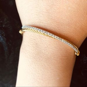 ((SOLD))David Yurman 18kg Diamond Crossover bracel